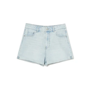 Cropp - Jasne jeansowe szorty mom - błękitny