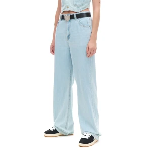 Cropp - Jasne jeansy retro wide leg - niebieski