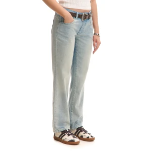 Cropp - Jasne jeansy straight w stylu vintage - niebieski