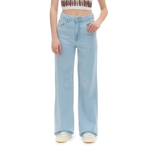 Cropp - Jasne jeansy wide leg - niebieski