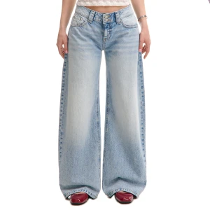 Cropp - Jasne jeansy wide leg - niebieski