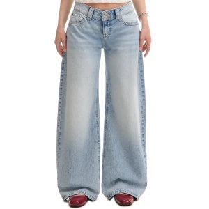 Cropp - Jasne jeansy wide leg - niebieski