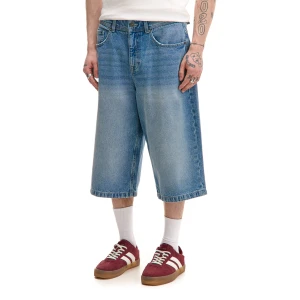Cropp - Jasne szorty denim long and wide - niebieski