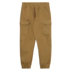 Cropp - Jasnobrązowe spodnie z kieszeniami cargo - brązowy