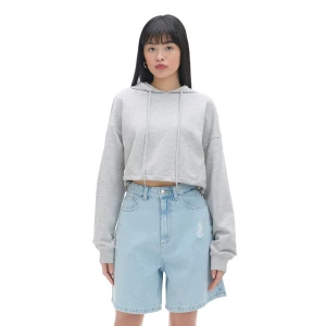 Cropp - Jasnoniebieskie jeansowe bermudy - błękitny