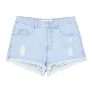 Zdjęcie produktu Cropp - Jasnoniebieskie jeansowe szorty z postrzępionymi nogawkami - niebieski