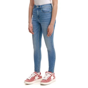 Cropp - Jasnoniebieskie jeansy skinny PETITE acid wash - niebieski