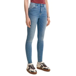 Cropp - Jasnoniebieskie jeansy skinny TALL acid wash - niebieski