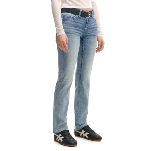 Cropp - Jasnoniebieskie jeansy slim z efektem sprania - niebieski