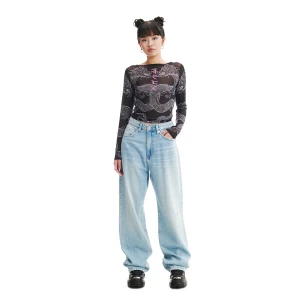 Cropp - Jasnoniebieskie jeansy wide leg - niebieski