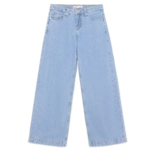 Cropp - Jasnoniebieskie jeansy wide leg vintage - niebieski
