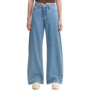 Cropp - Jasnoniebieskie jeansy wide leg vintage - niebieski