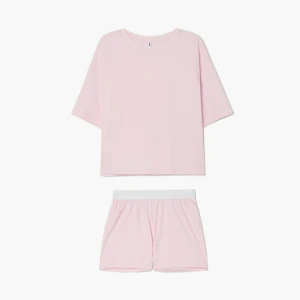 Cropp - Jasnoróżowa bawełniana piżama - różowy