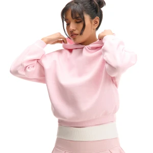 Cropp - Jasnoróżowa bluza boxy z kapturem - różowy