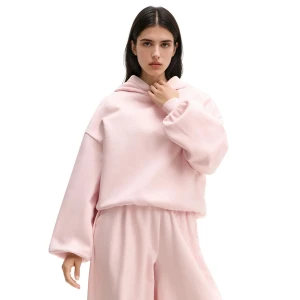 Cropp - Jasnoróżowa bluza oversize z kapturem - różowy