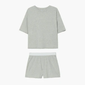 Cropp - Jasnoszara bawełniana piżama - jasny szary