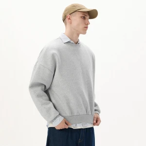 Cropp - Jasnoszara bluza basic heavyweight - jasny szary