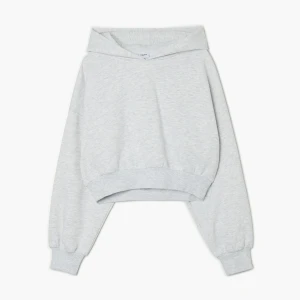 Cropp - Jasnoszara bluza basic z kapturem - jasny szary