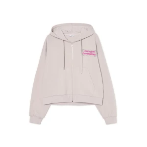 Cropp - Jasnoszara rozpinana bluza z motywem fantasy - jasny szary