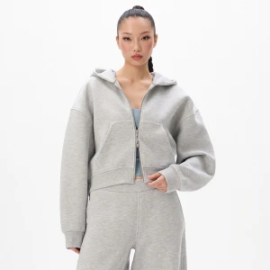 Cropp - Jasnoszara rozpinana bluza ze scuby - jasny szary