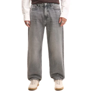 Cropp - Jasnoszare jeansy baggy z efektem sprania - jasny szary