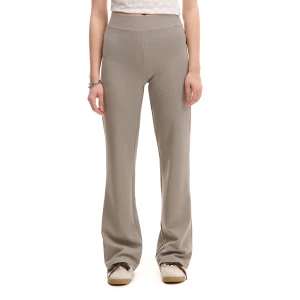 Cropp - Jasnoszare spodnie flare w paski - jasny szary