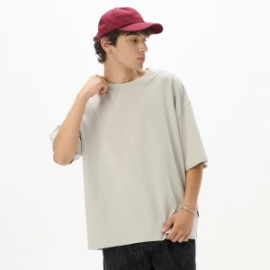Cropp - Jasnoszary T-shirt heavyweight - jasny szary
