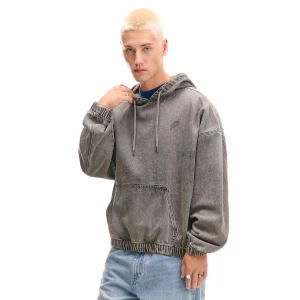 Cropp - Jeansowa katanka typu hoodie - czarny