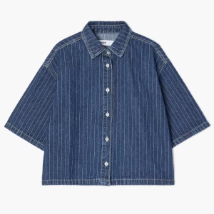 Cropp - Jeansowa koszula w paski - granatowy