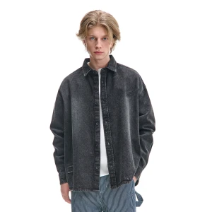 Cropp - Jeansowa koszula z elementami zniszczeń - czarny