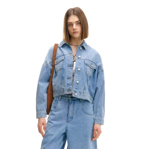 Cropp - Jeansowa kurtka katana oversize - niebieski