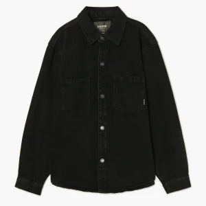 Cropp - Jeansowa kurtka overshirt z efektem sprania - czarny
