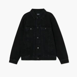 Cropp - Jeansowa kurtka z motywem smoka - czarny