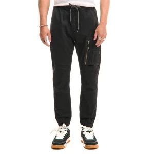 Cropp - Jeansowe czarne slim joggery - czarny