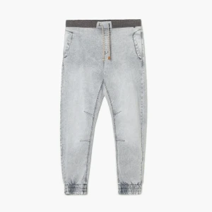 Cropp - Jeansowe joggery z efektem sprania - jasny szary
