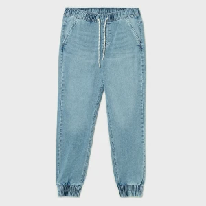 Cropp - Jeansowe joggery z efektem sprania - niebieski