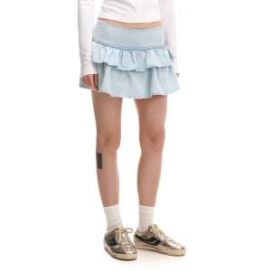 Cropp - Jeansowe niebieskie spódnico-spodenki - niebieski