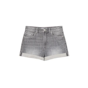 Cropp - Jeansowe szorty mom z podwiniętymi nogawkami - jasny szary