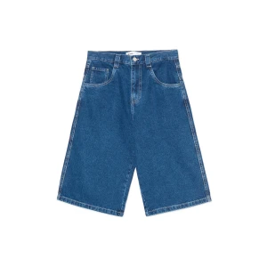 Cropp - Jeansowe szorty z dekoracyjnym haftem - niebieski