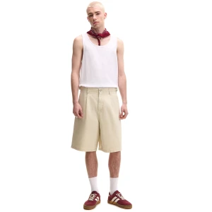 Cropp - Jeansowe szorty z metalowymi klamrami - kremowy