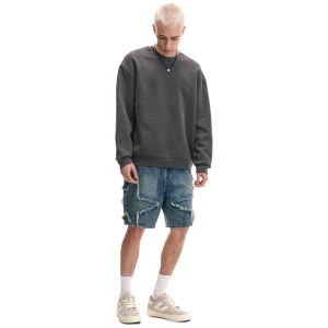 Cropp - Jeansowe szorty z motywem gwiazdy - niebieski