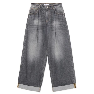 Cropp - Jeansy baggy oversize z podwinięciem - granatowy