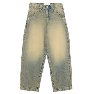 Cropp - Jeansy baggy vintage w stylu workwear - niebieski