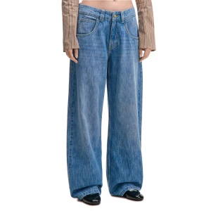 Cropp - Jeansy baggy w stylu vintage - niebieski