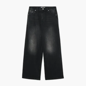 Cropp - Jeansy baggy z efektem sprania - czarny