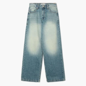 Cropp - Jeansy baggy z efektem sprania - niebieski