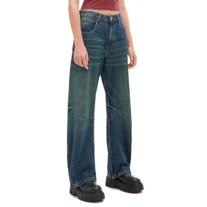 Cropp - Jeansy balloon horseshoe - niebieski
