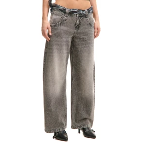 Cropp - Jeansy barrel fit z efektem sprania - szary