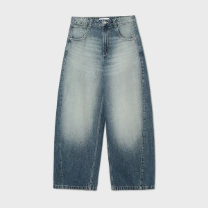 Cropp - Jeansy barrel z efektem sprania - surowy granatowy