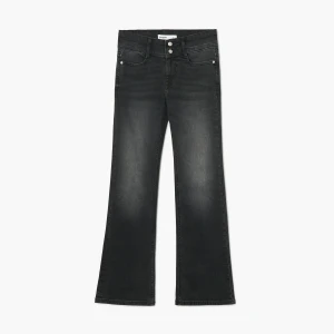 Cropp - Jeansy bootcut PETITE z efektem sprania - czarny